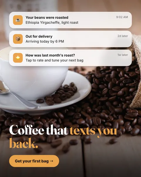 Meta ad for a coffee subscription brand