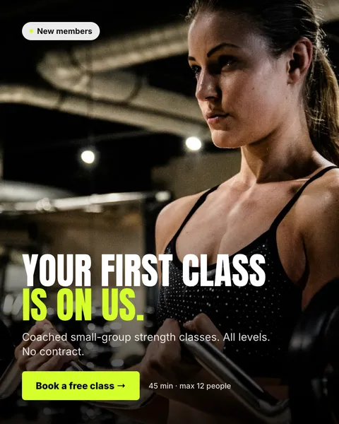 Meta ad for a fitness studio brand