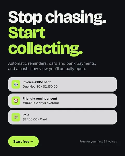 Meta ad for a invoicing app brand